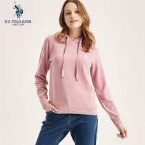 U S POLO ASSN 2021 spring new women hooded loose knit Joker fashion trend sweater women