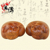 Wan pass pear wood carved pig ornaments mahogany pig home decoration solid wood crafts