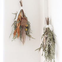 WULIHOME wall-mounted dry flower wall decoration Xiaomi leaf green field garden day style shop living room decoration