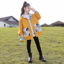 Spring and Autumn Girls Coat Western 13 Girls Autumn Clothes 15-year-old Girls wear trench coats on both sides Childrens casual tops
