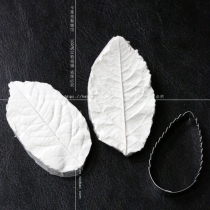  Fondant rose leaf silicone vein embossing pattern mold Universal stainless steel leaf cutting mold Food silicone