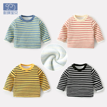 Baby T-Shirt Long Sleeve Autumn Winter Female Infant Clothes Winter Plus Suede Blouse Mens One Year Old Baby Toddling Toddling Winter Clothing 2