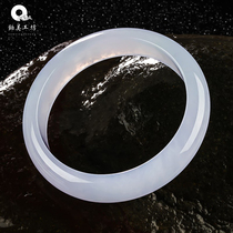 Natural Myanmar jade bracelet Jade bracelet Ice color monochrome jade round bar bracelet Yang Green jade jade bracelet for women