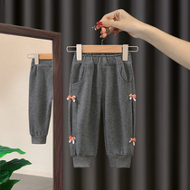 Girls Pants 2021 New Childrens Foreign Style Wear Sports Leisure Pants Spring and Autumn Childrens Wear Womens Autumn Wear