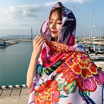 Cotton Quality Shawl Female Spring Autumn Summer Multifunction Sunscreen Seaside Holiday Beach Towels Touristic Photo Convex Styling