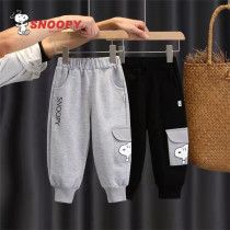 Snoopy childrens clothing boys pants spring 2022 new western style casual sweatpants small and medium childrens baby sweatpants tide