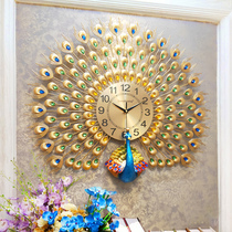 Creative peacock watch living room wall clock Modern fashion atmospheric clock Household silent wall watch decorative quartz clock