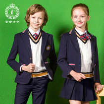 School uniform Primary and secondary school students spring and autumn clothes Class clothes Kindergarten garden clothes British college style mens and womens suits Childrens suits