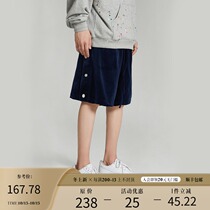 BONELESS 20SS Velvet Breasted Shorts Joker Comfortable Loose Belt High Bomb Pants Street Tide