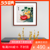 Su Embroidery Finished Product Hanging Painting Restaurant Decoration Painting New Chinese Style Dining Hall Wall Mural Autumn Real Picture Embroidery Corridor Aisle Painting