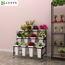 Flower shop flower display rack iron multi-layer floor-standing flower shop European flower bucket rack wedding supplies