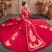 Show and suit bride 2022 new Chinese wedding dress wedding gown show kimono slim fit and red wedding dress