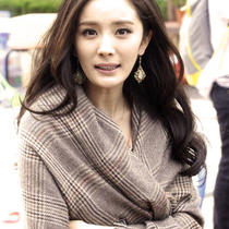 Yang Mi same cashmere scarf female plaid shawl dual-use super-long thickened Joyonbird grid wool bib tide