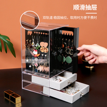 Earring storage shelf display stander with Yakli earpin necklace ring storage box dustproof jewelry box