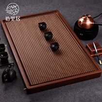 Pick to Li Ju electric Wood tea tray German kung fu tea set black simple Bakelite tea table rectangular solid wood Tea home
