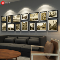 Solid Wood photo wall decoration living room European modern large Wall combination photo frame hanging wall simple modern photo wall painting