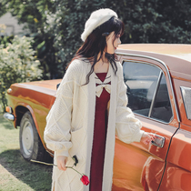 Maglin Long-style sweater cardio-hoodie jacket woman loose outside wearing 2022 Spring and autumn new Korean tearless knitted blouses