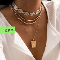 Atmosphere necklace with twist Cuban chain necklace for lady