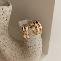 Joo Korea Metal Advanced Sensation Brief Lukewarm Wind C Fashion Earrings