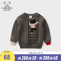 Rabbi Tree Childrens Pullover Sweater 2021 Spring and Autumn Boys Cotton Knitted Shirt Mens Babies