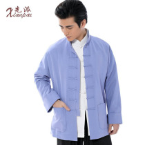 First send handmade panelled sleeves Chinese style linen long sleeve linen men's Tang fashion casual clothing national style spring and summer