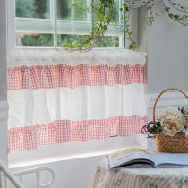 Beautiful white gauze American pastoral half curtain kitchen short curtain bedroom half gauze curtain curtain decorative curtain head