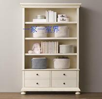 American country solid wood bookcase bookshelf combination European 4-draw multi-storey bookcase locker bookcase locker bookcase combination