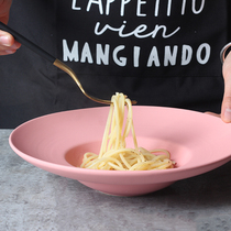 Light soup plate UFO plate matte straw hat plate Western restaurant plate black and white gray frosted black and white pasta plate commercial