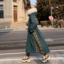 Parker clothing Womens Mid-length 2020 new velvet knee cotton coat Korean version loose chic cotton coat