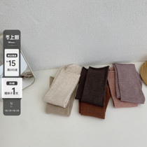 LET ME SEE autumn and winter new solid color cotton curl edge pile stockings children thin spring and autumn socks short ins tide