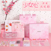 Korean online celebrity ins Girl heart Cute super cute small fresh beautiful value gift package Creative school supplies Primary and secondary school students start school season Birthday gift gift stationery set gift box