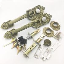 Old-fashioned security door big handle imitation bronze handle lock double open door lock with Ropskin door lock
