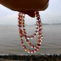 Putuo Mountain through the incense burner k light beads red glue flower beautiful crystal three circles 7MM