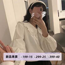 Dongri is a curly retro age-reducing doll collar shirt Womens design sense niche long-sleeved shirt Autumn and winter new