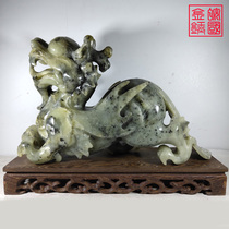 Wan Guojinyu 29CM jade decoration pair of natural jade office living room boss table cashier decoration