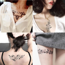 25 flower arm tattoo stickers waterproof female flower chest realistic simulation large pattern black good sexy clavicle chest