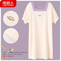 Antarctic nightdress womens summer cotton summer short-sleeved little ladies princess style pregnant womens pajamas women 2022 new