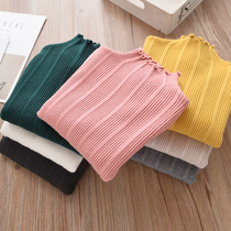 Girls Sweater Autumn Winter Wood Ear Knit Women Baby Thick base shirt Korean Childrens Clothing Girls