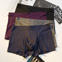 Large size underwear mens summer thin breathable boxer Young Mens Ice Silk trend personality loose boxer shorts