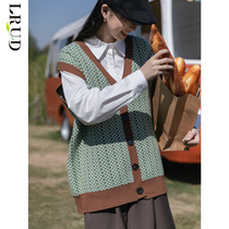 LRUD cardiovert sweater womens spring dress 2022 new Korean version loose sleeveless knitted jacket waistcoat waistcoat blouse