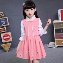 Girl dress autumn new little female student Korean skirt children long sleeve foreign style princess dress 345678 years old