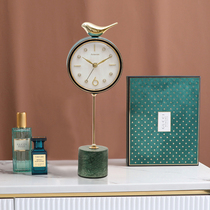 Modern Light Lavish Metal Small Bird Seat Clock Nordic Personality Fashion Creativity Silent Bench Bells Bell Household sitting room bell