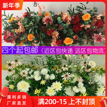 New wedding road guide flower row silk flower Flower Flower Flower Art Roman pillar flower stage layout props ground Row flower