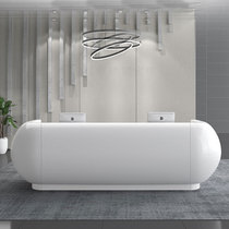 White Baking Varnish Office Front Desk Reception Desk Arched Bar Counter Modern Briefing Counter Front Desk Table