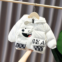 Boys winter cotton-padded clothes foreign-language 3-4-year-old children thickened down cotton-padded jacket Korean 5 female baby winter warm cotton-padded jacket