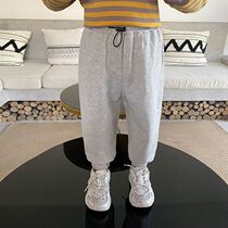 Monee Gtyel Boys 2021 Spring and Autumn New Sports Pants Childrens Baby Pure Cotton Casual Korean Trousers