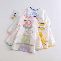 Japanese Children's Full Body Waterproof Bib Baby Long Sleeve Hoodie Backwear Unisex Baby Meal Painting Clothes