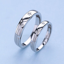 S925 Sterling Silver Star Moon with a couple ring meteor shower fashion silver ring men and women ring