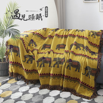 Gauze towel quilt Cotton thin summer blanket Nap air conditioning blanket Gauze quilt Sofa blanket cover sheet