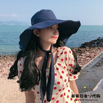 Japanese GP oversized hat brim fisherman hat female travel sun visor sunscreen all-match bow hat female summer